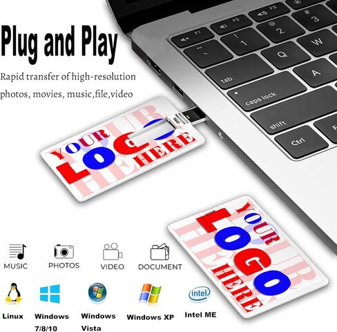 Card Shape Custom USB Flash Drive 32GB 3.0 25 Pack Customized Thumb Drive Credit Card Shape Customizable USB Drive Logo Print FEWINA Branding with Personalized USB Stick in Kuwait