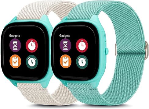 2 Pack Stretchy Nylon Compatible with Gizmo Watch Adventrue 3 2 1/Gabb 3e 3 2 1/SyncUP Watch 2 1 & Cosmo JrTrack 4/3/2 SE/2/JrTrack, 20mm Soft Breathable Strap for Small Wrist in Kuwait