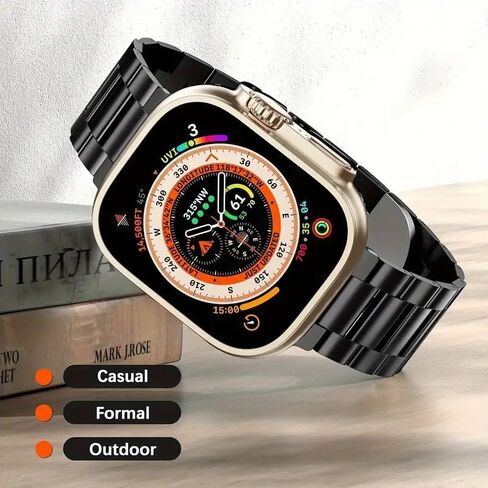 Metal Band for Apple Watch Bands for Men & Women 49mm 45mm 44mm 42mm 41mm 40mm 38mm, Business Stainless Steel Strap for iWatch Bands Ultra 2, SE, Ultra Series 10 9 8 7 6 5 4 3 2 1 in Saudi Arabia