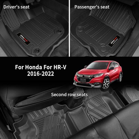 Car Floor Mats and Cargo Trunk Liner Compatible for Honda HR-V 2023 2024 All Weather TPE Rubber Protect Mat Full Set Black Honda HRV Accessories (2023 Honda HR-V Floor mats+Cargo Liner) in Kuwait