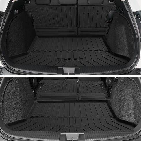 Car Floor Mats and Cargo Trunk Liner Compatible for Honda HR-V 2023 2024 All Weather TPE Rubber Protect Mat Full Set Black Honda HRV Accessories (2023 Honda HR-V Floor mats+Cargo Liner) in Kuwait