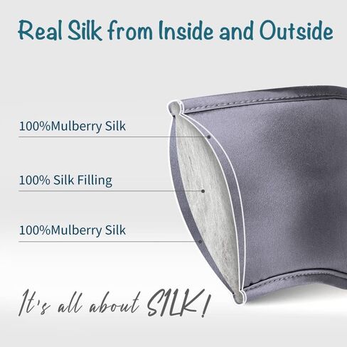 100% Mulberry Silk Sleep Mask, Lavender Silk Eye Cover for Sleeping, Pack of 1 in Saudi Arabia