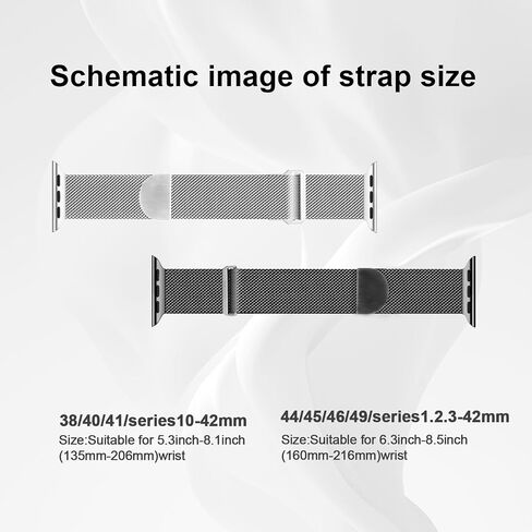 الشبكة المعدنية الشبكية متوافقة مع شريط Apple Watch 38mm 40mm 41mm 42mm 44mm 45mm 46mm 46mm 49mm شريط حلقة مغناطيسية من الفولاذ المقاوم للصدأ لـ iWatch Ultra/2 Series 10/9/8/Se/7/6/5/1/3/2/2. in Saudi Arabia