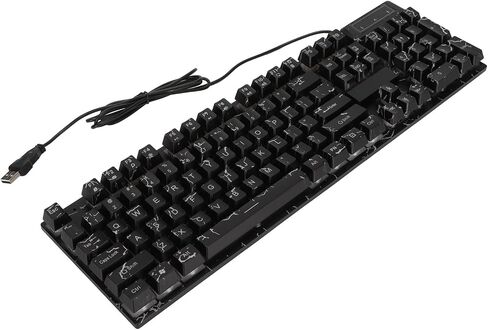 لوحة مفاتيح ألعاب ميكانيكية سلكية USB ، 104 مفاتيح RGB لوحة مفاتيح ميكانيكية ملونة ملونة مع كبسولات مفاتيح معلقة لجهاز الكمبيوتر in Saudi Arabia