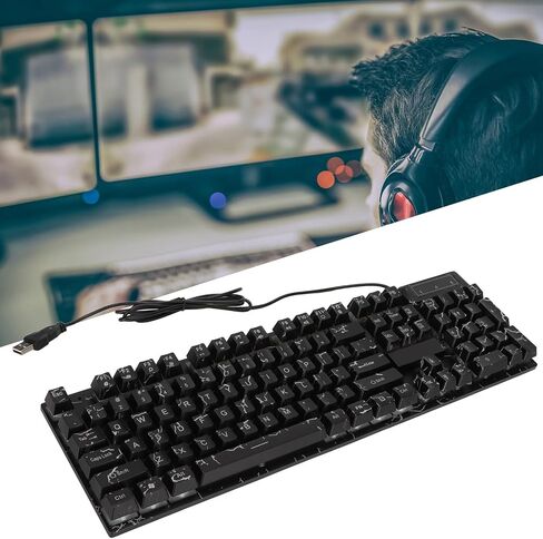 لوحة مفاتيح ألعاب ميكانيكية سلكية USB ، 104 مفاتيح RGB لوحة مفاتيح ميكانيكية ملونة ملونة مع كبسولات مفاتيح معلقة لجهاز الكمبيوتر in Saudi Arabia