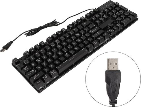 لوحة مفاتيح ألعاب ميكانيكية سلكية USB ، 104 مفاتيح RGB لوحة مفاتيح ميكانيكية ملونة ملونة مع كبسولات مفاتيح معلقة لجهاز الكمبيوتر in Saudi Arabia