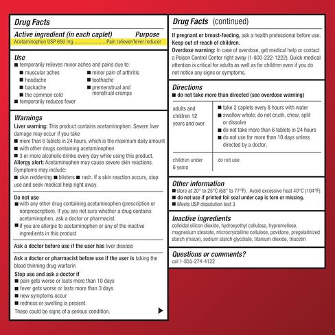 أقراص أمازون بيسك كير أسيتامينوفين ممتدة المفعول، 650 مجم، آلام التهاب المفاصل، 400 قرص in Kuwait