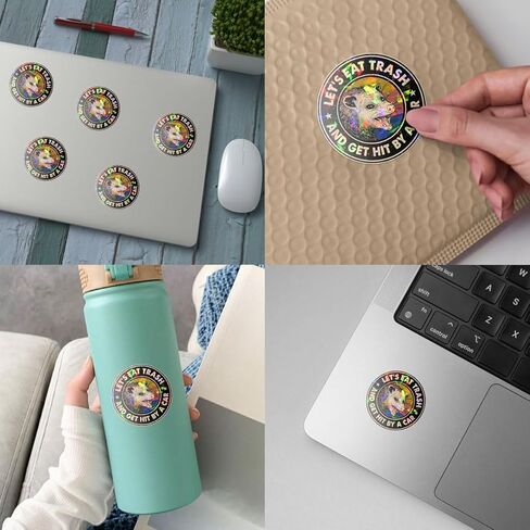 3Pcs Let Eat Trash and Get Hit by A Car Sticker Funny Meme Possum Raccoon Screaming Decal Mental Health Let's Eat Trash and Get Hit by Car Stickers for Laptop Bottle Phone Hard Hat Helmet 3" (L1) in Kuwait