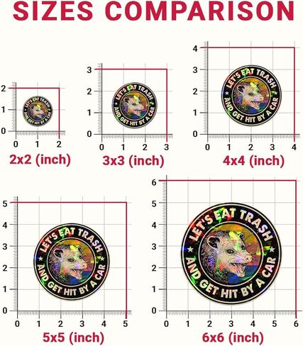 3Pcs Let Eat Trash and Get Hit by A Car Sticker Funny Meme Possum Raccoon Screaming Decal Mental Health Let's Eat Trash and Get Hit by Car Stickers for Laptop Bottle Phone Hard Hat Helmet 3" (L1) in Kuwait