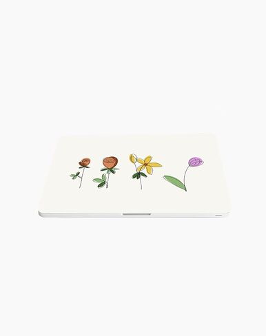 Laptop Skin Sticker Cover Decal - Flower Decal - Universal Size - Fits All laptops up to a 16" Diagonal Size | Easy to Apply, Remove and Change Styles (Painted Flowers) in Kuwait
