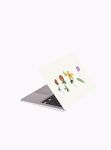 Laptop Skin Sticker Cover Decal - Flower Decal - Universal Size - Fits All laptops up to a 16" Diagonal Size | Easy to Apply, Remove and Change Styles (Painted Flowers) in Kuwait
