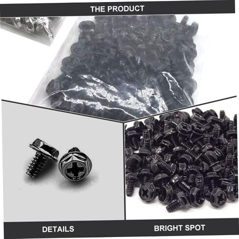 Vaguelly 100pcs Black Pci Slot Screws Fasteners for Computer Cases for Hardware Installation and Repairs Textured for Easy Securing in Saudi Arabia