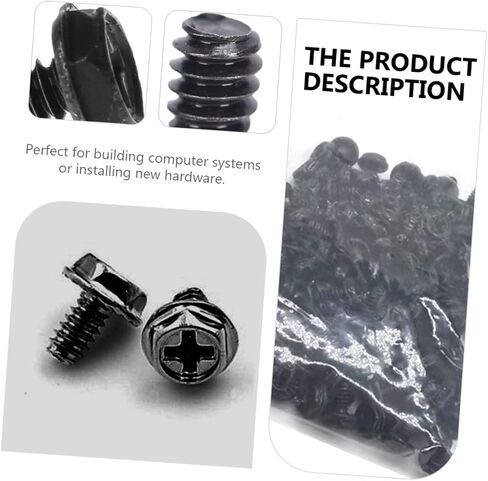 Vaguelly 100pcs Black Pci Slot Screws Fasteners for Computer Cases for Hardware Installation and Repairs Textured for Easy Securing in Saudi Arabia