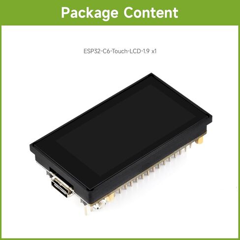 Waveshare ESP32-C6 1.9 بوصة لوحة تطوير ، 170 × 320 بكسل ، 262 كيلو ألوان ، 160 ميجا هرتز RISC-V معالج أحادي النواة ، WiFi 6 & Bluetooth ، دعم 90 درجة دوران ، مع وظيفة اللمس in Saudi Arabia