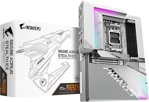 Gigabyte B650e Aorus Stealth Ice Motherboard- يدعم AMD Ryzen 9000 وحدات المعالجة المركزية- 12+2+2 مراحل VRM- حتى 8000MHz DDR5 (OC)- 1XPCIE 5.0 M2+3XPCIE 4.0 M.2- WI-FI 7-2.5GBE LAN- USB 3.2 Gen 2x2 in Saudi Arabia