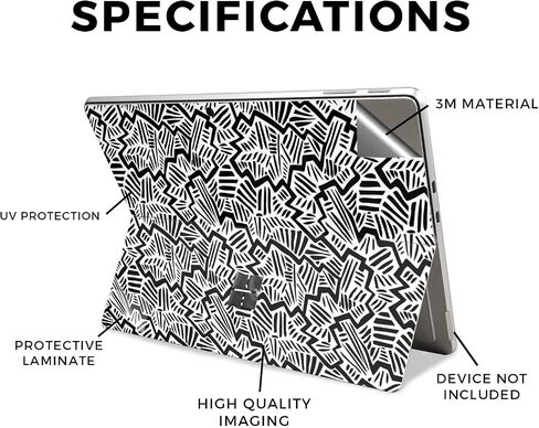 قرص الجلد متوافق مع Microsoft Surface Pro 11 (2024) - Abstract Black - Premium 3M Vinyl Drotction Wrap Cover - من السهل تطبيق | مصنوع في الولايات المتحدة الأمريكية من قبل Mayyskins in Saudi Arabia