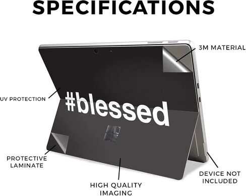 Tablet Skin Compatible with Microsoft Surface Pro 11 (2024) - Blessed - Premium 3M Vinyl Protective Wrap Decal Cover - Easy to Apply | Crafted in The USA by MightySkins in Saudi Arabia