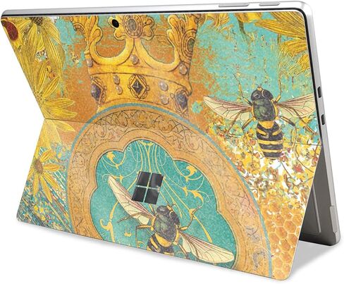 Glossy Glitter Tablet Skin متوافق مع Microsoft Surface Pro 11 (2024) - Bee Queen - Premium 3M Vinyl Protction Wrap Cover - من السهل تطبيق | مصنوع في الولايات المتحدة الأمريكية من قبل Mayyskins in Saudi Arabia