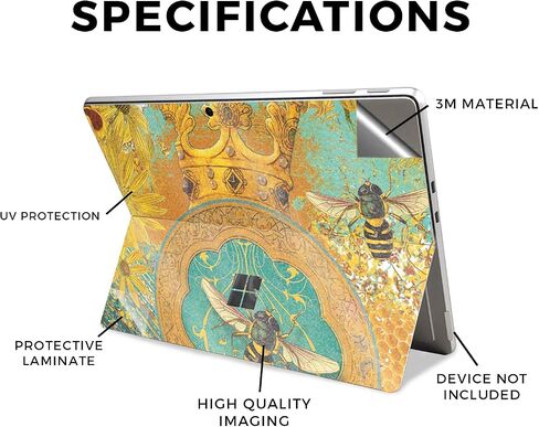 Glossy Glitter Tablet Skin متوافق مع Microsoft Surface Pro 11 (2024) - Bee Queen - Premium 3M Vinyl Protction Wrap Cover - من السهل تطبيق | مصنوع في الولايات المتحدة الأمريكية من قبل Mayyskins in Saudi Arabia