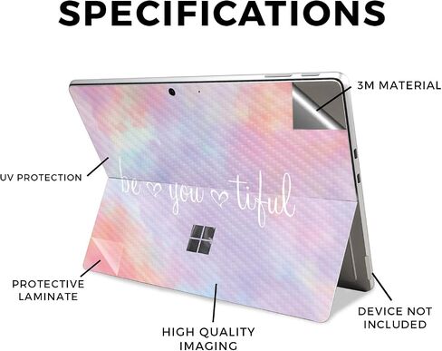 Carbon Fiber Tablet Skin Compatible with Microsoft Surface Pro 11 (2024) - Beyoutiful - Premium 3M Vinyl Protective Wrap Decal Cover - Easy to Apply | Crafted in The USA by MightySkins in Saudi Arabia