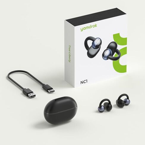 Open Ear Headphones, NC1 Open-Ear Earbuds, Bluetooth 5.4 Clip On Earbuds with 11mm Drivers, LED Display, App Control, Clip On Headphones with AI Noise Cancelling, Dual Connection, IPX4, 20H in Saudi Arabia