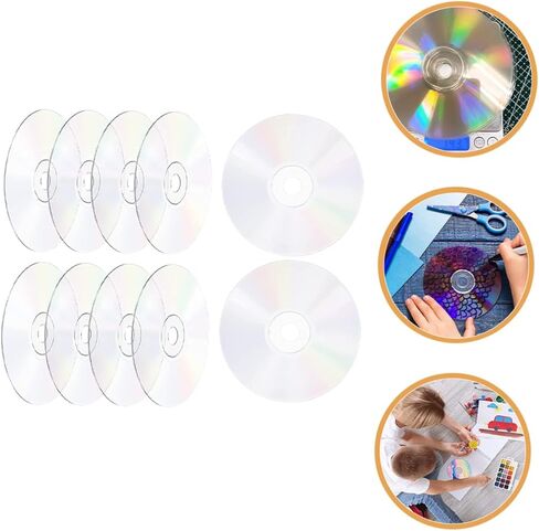 10pcs أقراص قرص مضغوط DIY للطلاء وصياغة أقراص زخرفية فارغة للديكور المنزلي سهل الاستخدام السطح الأملس للمشاريع الإبداعية وزينة الحفلات in Saudi Arabia