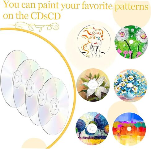 10pcs أقراص قرص مضغوط DIY للطلاء وصياغة أقراص زخرفية فارغة للديكور المنزلي سهل الاستخدام السطح الأملس للمشاريع الإبداعية وزينة الحفلات in Saudi Arabia