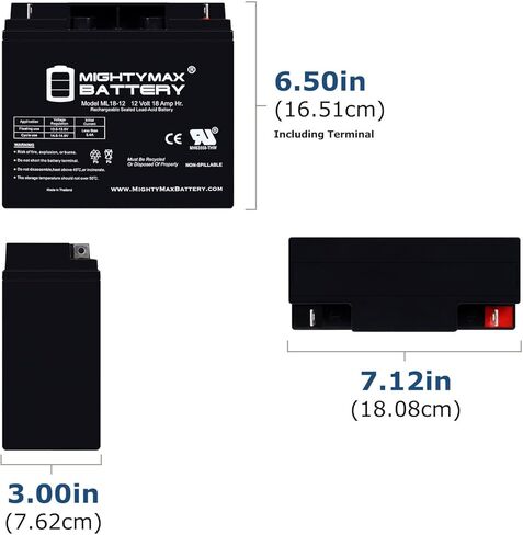 Mighty Max Battery 12V 18AH SLA Battery استبدال 6FM17 ، 6-FM-17 in Saudi Arabia