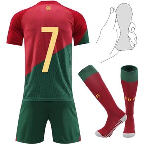 children's soccer jersey kids sportswear youth football uniforms for boys and girl with socks and trophy