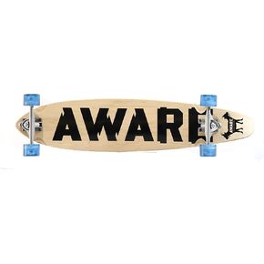 Complete 38" Longboard wt 150mm Silver Reverse Kingpin Trucks, Clear Blue Wheels; 65x47mm 78A, ABEC-7 percision Bearings and 3mm Rubber risers for All Ages