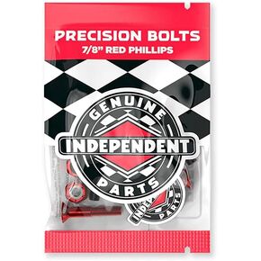 Independent Genuine Parts Cross Bolts Standard Phillips Skateboard Hardware (Black/Red, 7/8")