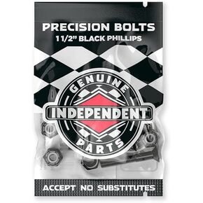 Independent Genuine Parts Cross Bolts Standard Phillips Skateboard Hardware (Black/Black, 1 1/2")