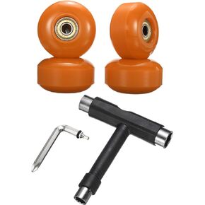 PATIKIL 52mm 95A Skateboard Wheels, 4 Pack Street Wheels with Silver Bearings Skate Tool for Street Skateboard Cruiser Tricks Wheels Replacement, Orange
