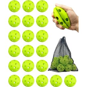 20 Pack Plastic Practice Balls for Baseball & Softball - Soft Ball for Baseballs Hitting, Pitching, Batting Training, Lightweight Hollow Limited Flight Indoor & Outdoor Sport Diameter 2.83in