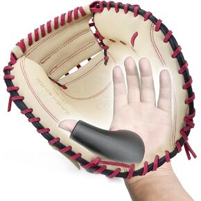 Catcher's Thumb Shield Baseball Thumb Guard for Baseball & Softball Catchers Thumb Protector for Baseball Catcher Gear Training Aid Catcher Accessories Reduce Sting-Black
