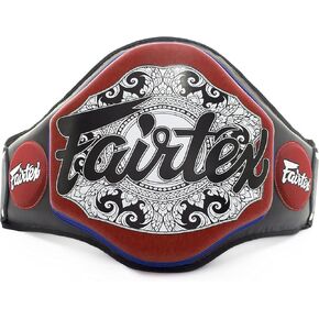 Fairtex جلد الملاكمة Muay Thai MMA تدريب Kick Shield Rib Guard واقي الجسم وسادة البطن (BPV3، أسود/أحمر) in Kuwait