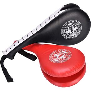Taekwondo Kick Pads, Target Durable TKD Kicking Targets Training Paddles, Double Strike Pads for Kickboxing and Karate Training (Style 2,Black+red,2 pcs) in Kuwait