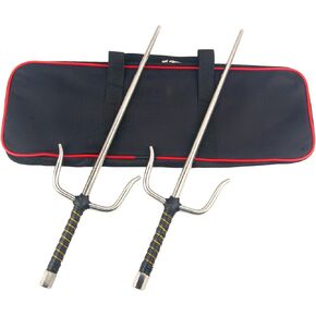 Octagon Metal Martial Arts Sai (Silver, 21"&Case)