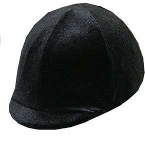 Equestrian Riding Helmet Cover - Black Velvet - NO Bow