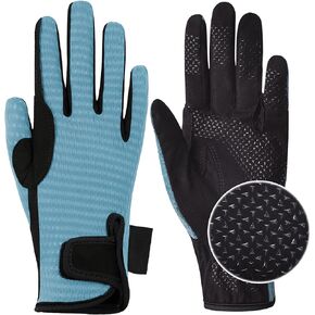 ChinFun Women's Horse Riding Gloves Stretchable Equestrian Gloves Breathable Horseback Lady Youth Girls Outdoor Cycling