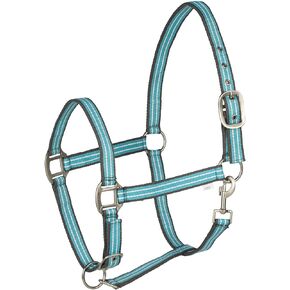 HORZE Adepto Adjustable Horse Halter | Soft, Durable Polyester - Canal Blue - Horse