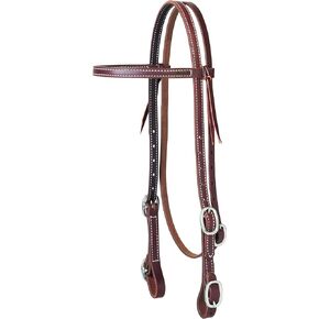 Weaver Leather Working Tack Browband Headstall with Buckle Bit Ends , 5/8"