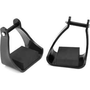 QWORK POM Plastic Stirrups for Western Riding - Impact-Resistant with Non-Slip Foam Foot Pads – Durable, Comfortable, and Designed for Optimal Stability, 1 Pair
