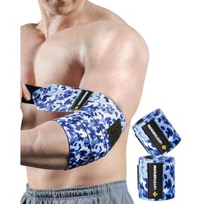 MANUEKLEAR Bench Press Elbow Sleeve Weightlifting for Men and Women, 40" Nylon Elbow Wraps for Weightlifting and Powerlifting