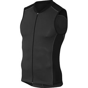 KONA Mens Triathlon Vest Jersey Top - Full Zipper, Tri Singlet Sleeveless, 2 Rear Pockets for Storage