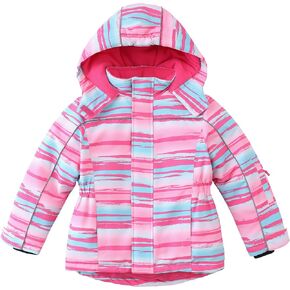 C2M Girl's Hooded Thicken Waterproof Ski Snow Jacket Padded Windproof Winter Outerwear