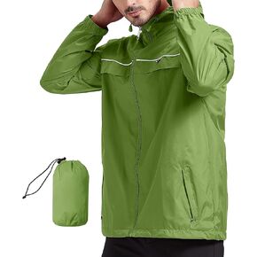 سترة المطر الرجالية V VALANCH مقاومة للماء وخفيفة الوزن مع غطاء رأس معطف واق من المطر للاستخدام في الهواء الطلق للمشي لمسافات طويلة والجري والسفر in Kuwait