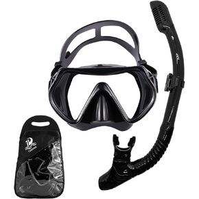 Snorkeling Gear for Adults,Anti-Fog Panoramic View Swim Mask Dry Top Snorkel Kit,Snorkel Mask Set for Snorkeling Scuba Diving Swimming Travel with Carry Bag