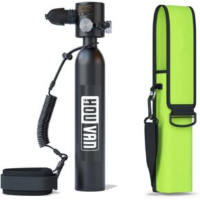Mini Scuba Tank 0.5L Capacity Inflatable Diving Tank DOT Certified Support 6-10 Minutes of Underwater Breathing Portable Scuba Tank up to 33feet for Underwater Work/Underwater Recreation