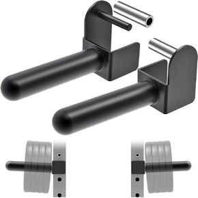 Weight Plate Holder for 3x3 Power Rack - Heavy Duty Steel Storage Rack for Olympic 2" Weight Plates - Fits 3x3 Power Rack with 1" or 5/8" Hole - Holds up to 300 lbs. per Rack - Set of 2